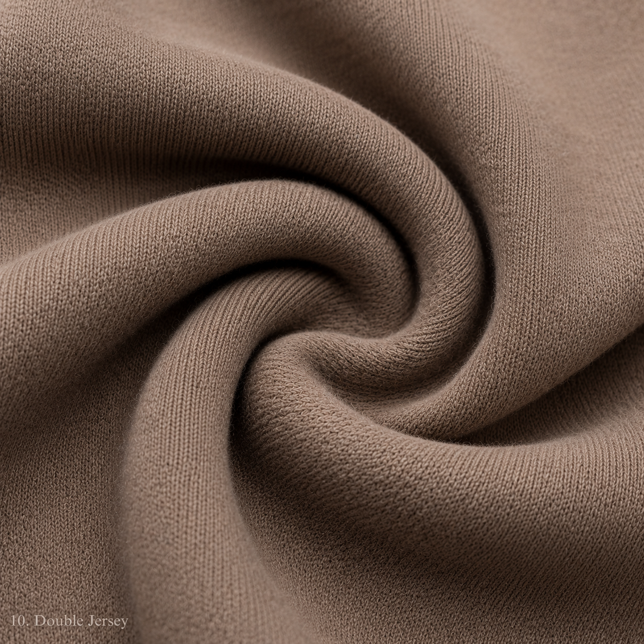 Brown double jersey fabric